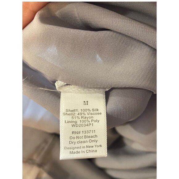 Addison For Anthropologie 100% Silk Slip Dress Blue Size M Coastal Beach Summer - Picture 5 of 13